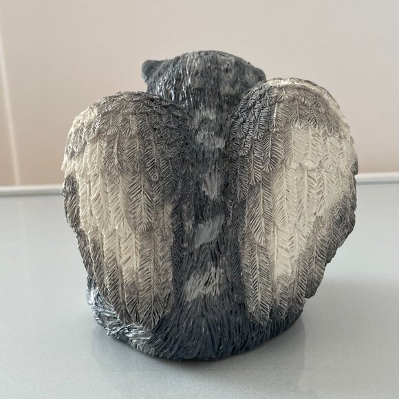 Angel Cat Resin Statue Gray Tabby 5" 1998 Cuddly Creations by Angel Originals - Picture 3 of 11